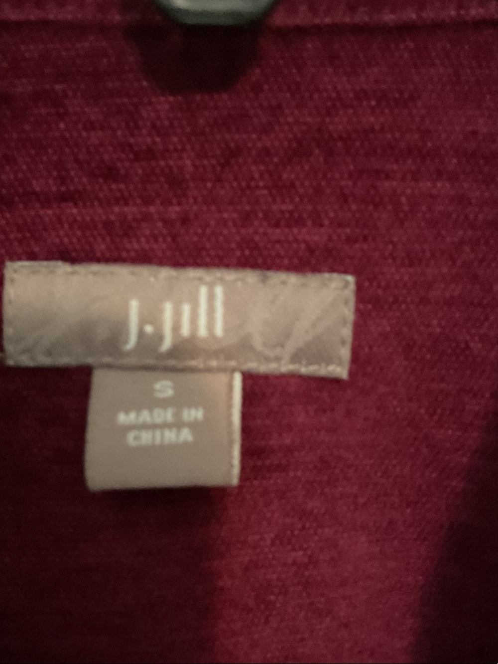 J. Jill Burgundy Corduroy Button-Front Jean Jacket. Deep cranberry color. - Picture 2 of 7